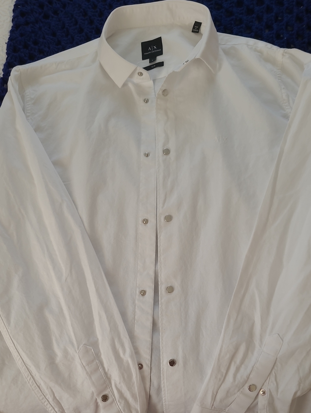 A/X Armani Exchange White Men's Button-Front Dress Shirt